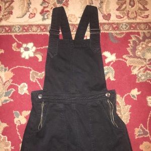 Black Jean Overall Dress with Belt Loops